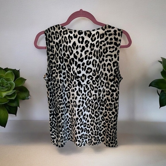 Anne Klein Leopard Sleeveless Blouse | SIZE XL - Picture 2 of 4